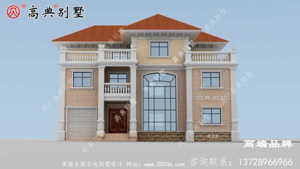 欧式别墅住宅三层大面积乡村自建房
