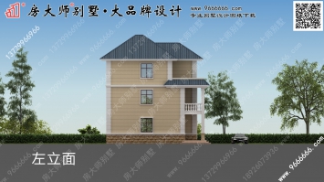 小别墅外观效果图首层85平方米图纸编号a1035