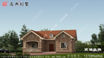一层斜屋顶自建欧式别墅设计图纸