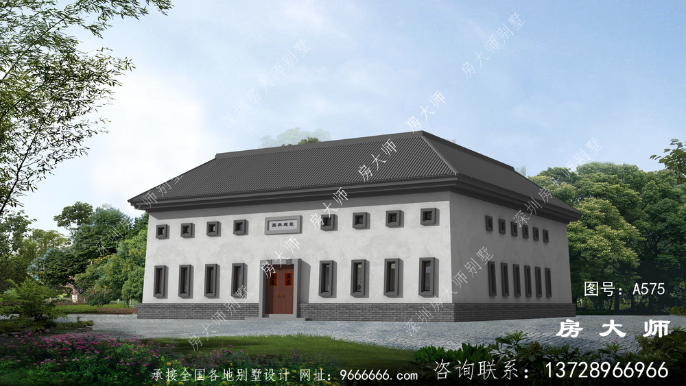 农村人都愿意建的户型，两层中式四合院客派别墅
