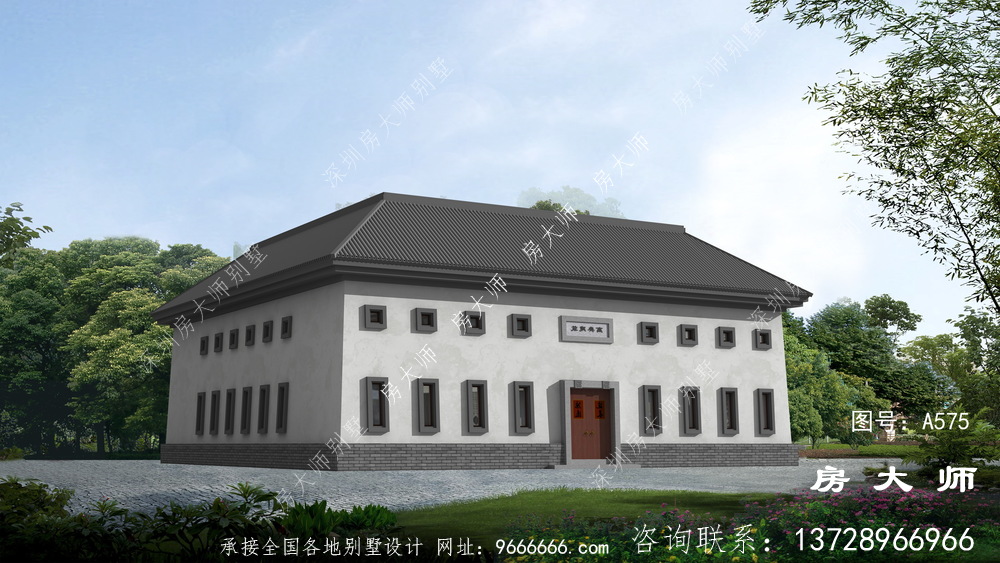 农村人都愿意建的户型，两层中式四合院客派别墅