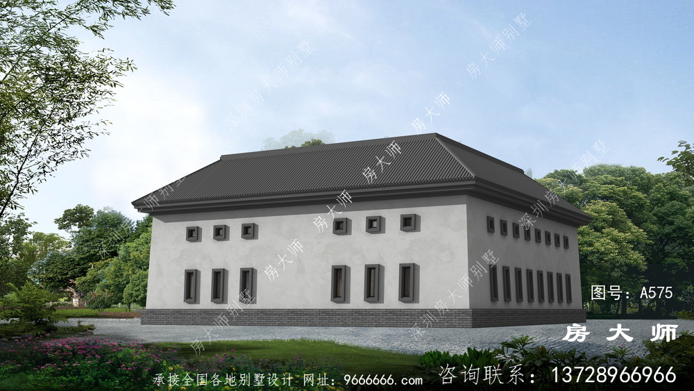 农村人都愿意建的户型，两层中式四合院客派别墅