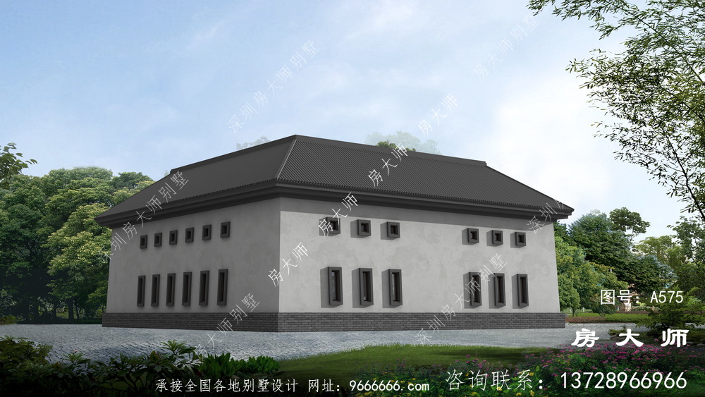 农村人都愿意建的户型，两层中式四合院客派别墅