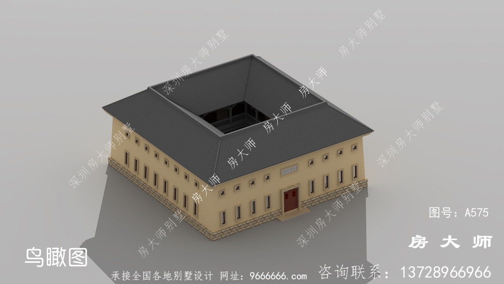 农村人都愿意建的户型，两层中式四合院客派别墅