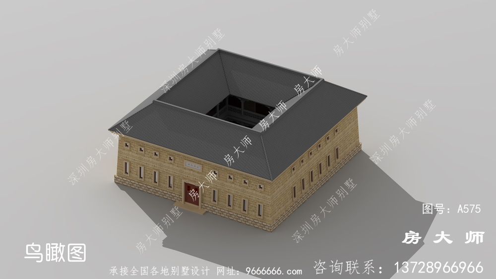 农村人都愿意建的户型，两层中式四合院客派别墅