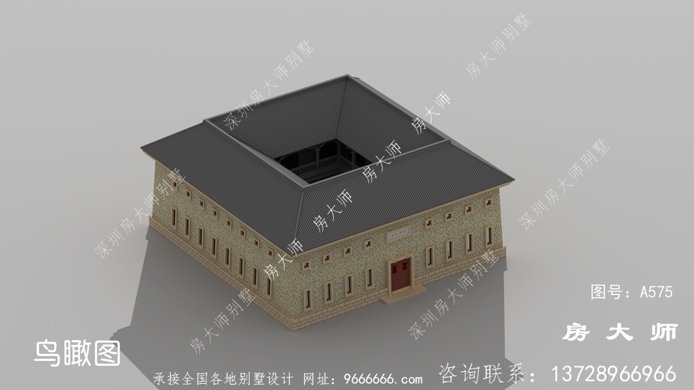 农村人都愿意建的户型，两层中式四合院客派别墅