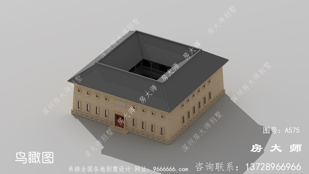 农村人都愿意建的户型，两层中式四合院客派别墅