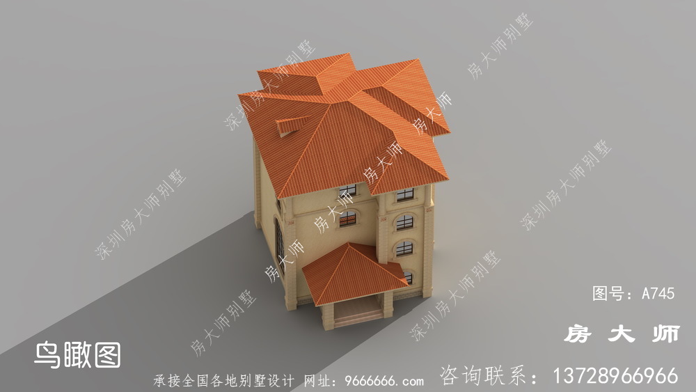 经济实用型四层法式风格别墅效果图