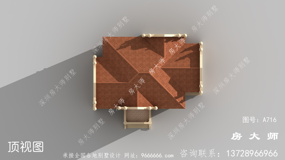 欧式风格哥特式别墅，乡村二层别墅设计图纸