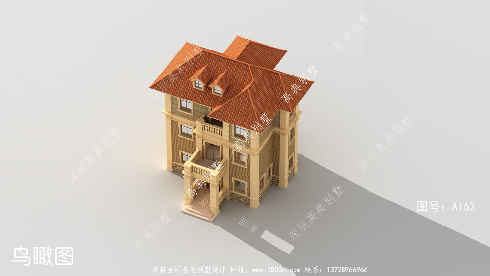 新型农村独栋简欧三层别墅设计图
