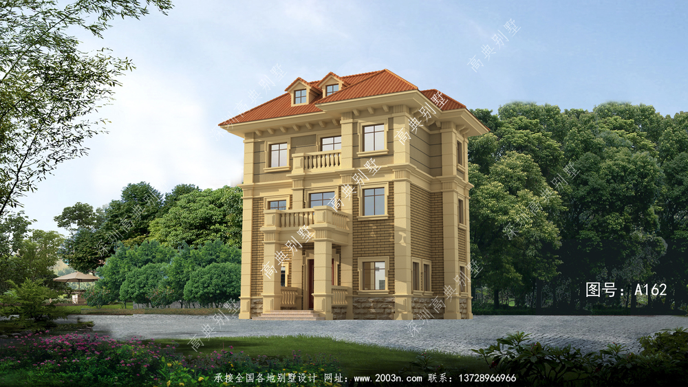 新型农村独栋简欧三层别墅设计图