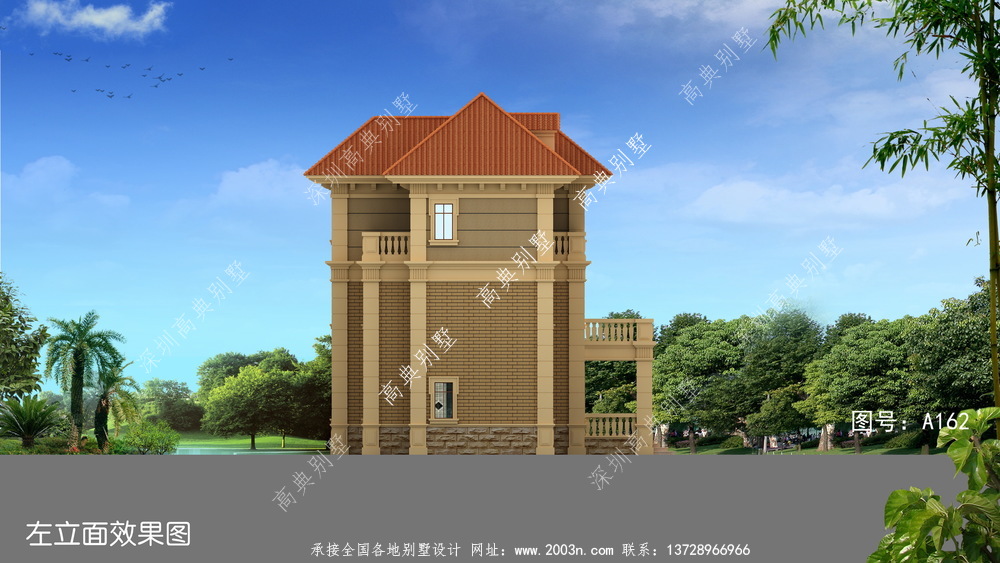 新型农村独栋简欧三层别墅设计图