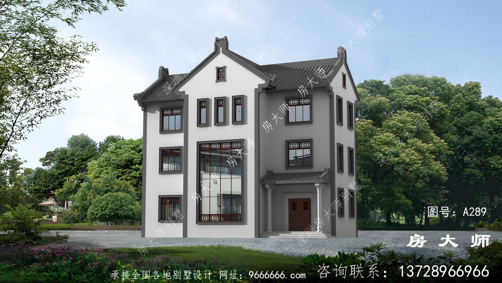 三层潮派别墅，外型清爽亮丽