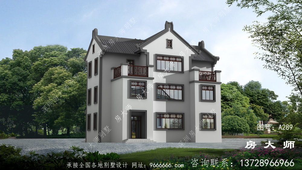 三层潮派别墅，外型清爽亮丽