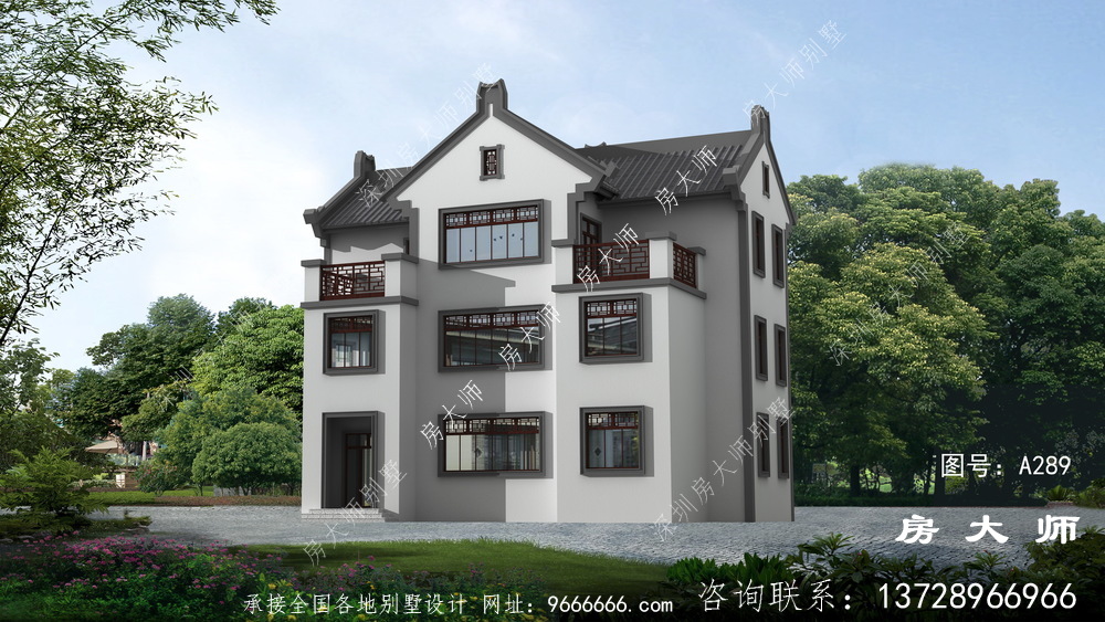 三层潮派别墅，外型清爽亮丽