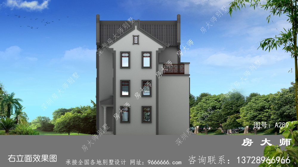 三层潮派别墅，外型清爽亮丽