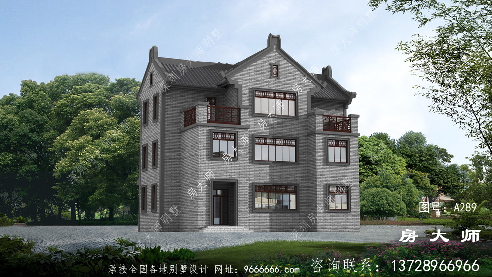 三层潮派别墅，外型清爽亮丽