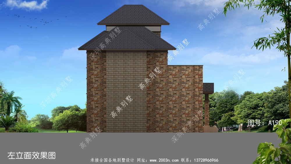 当代欧式三层楼农村别墅设计图，大户型