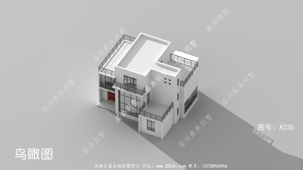 现代新型三层乡村别墅设计，小型公寓设计