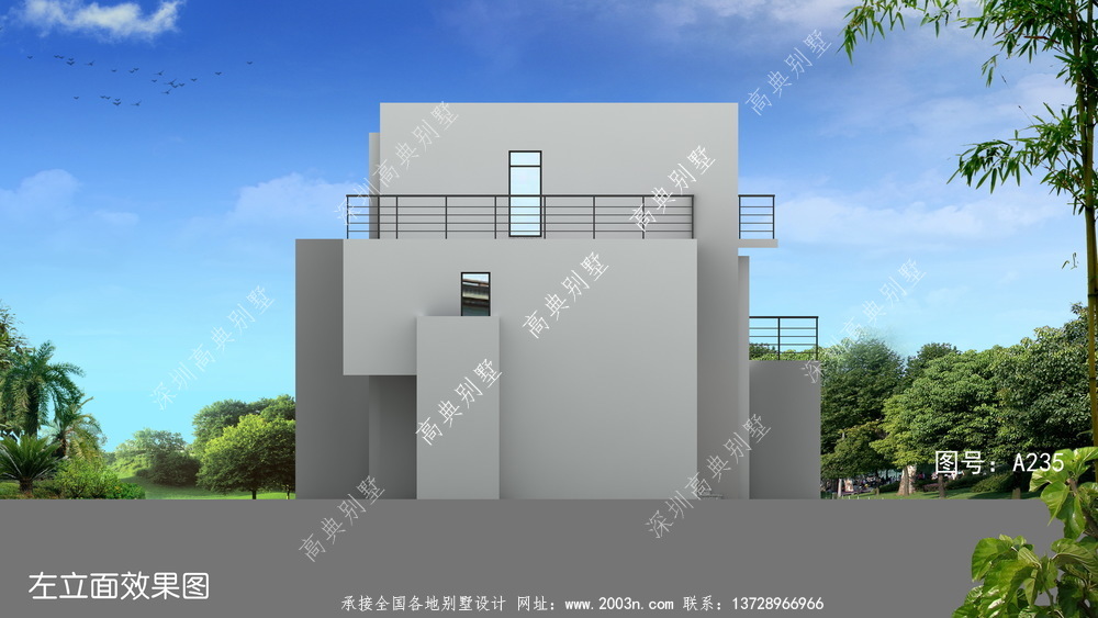 现代新型三层乡村别墅设计，小型公寓设计