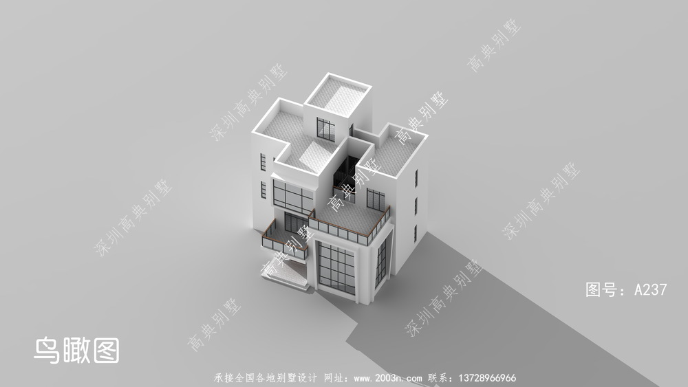 现代三层农村别墅设计图，小户型设计