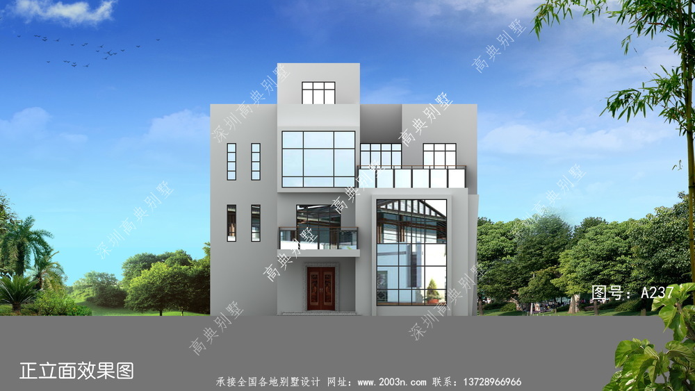 现代三层农村别墅设计图，小户型设计