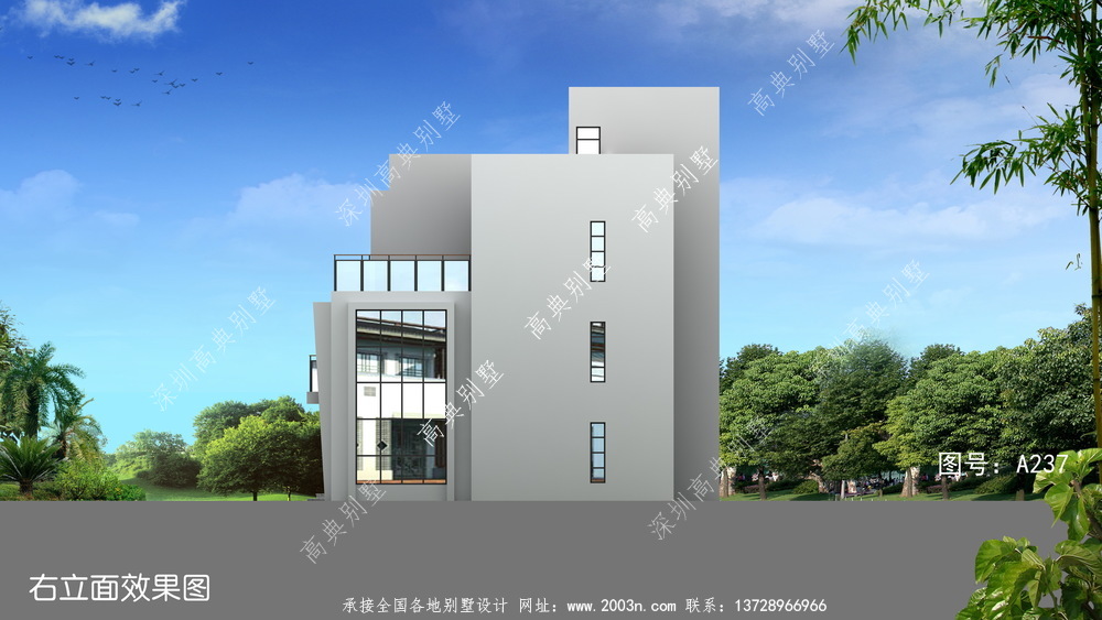 现代三层农村别墅设计图，小户型设计