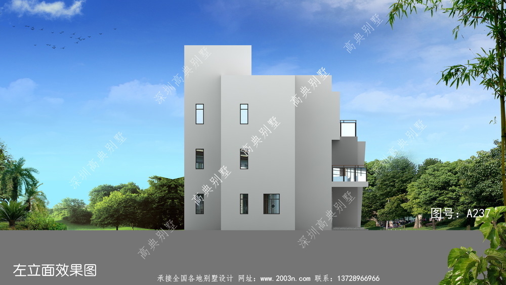 现代三层农村别墅设计图，小户型设计