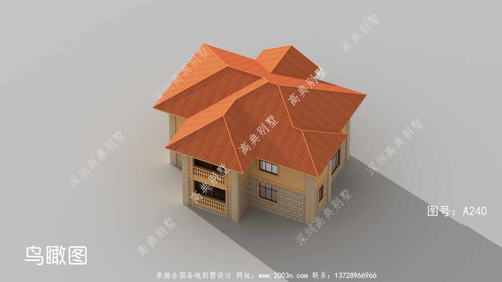大户型二层现代风别墅设计图包括外观效果图