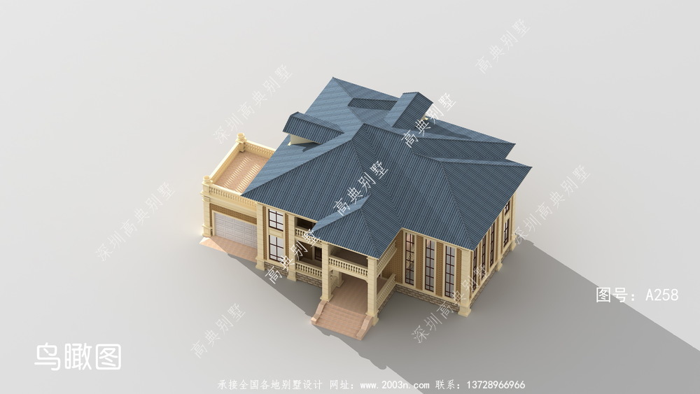 乡村欧式二层别墅房屋设计图