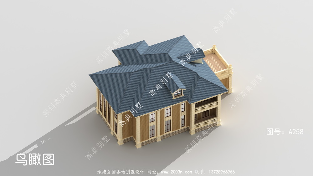 乡村欧式二层别墅房屋设计图