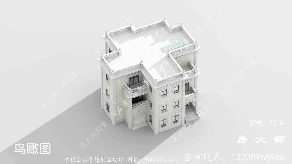 法式风格别墅外观设计效果图