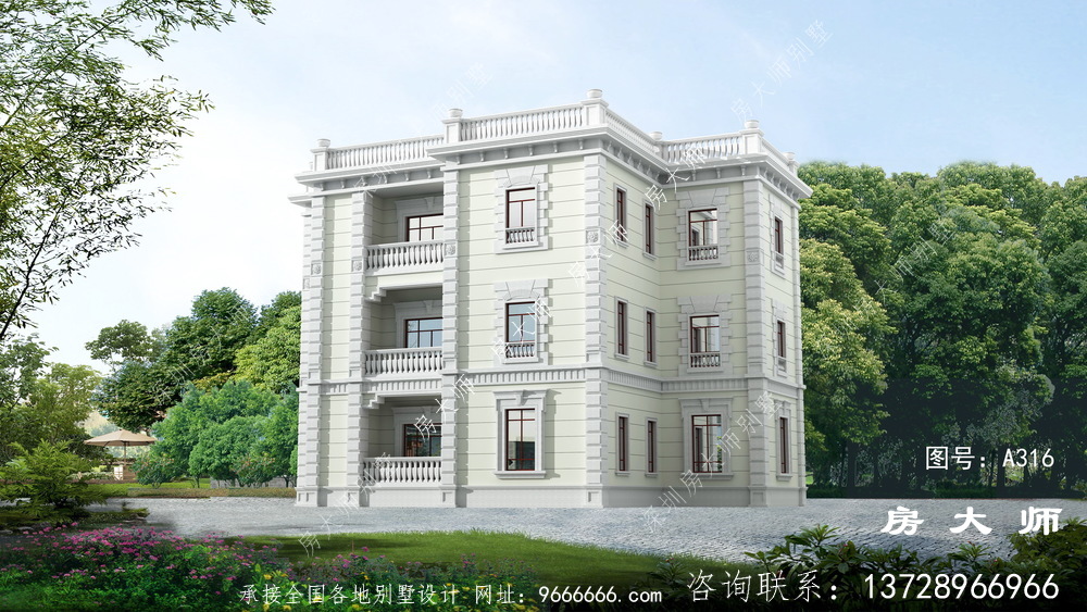 法式风格别墅外观设计效果图