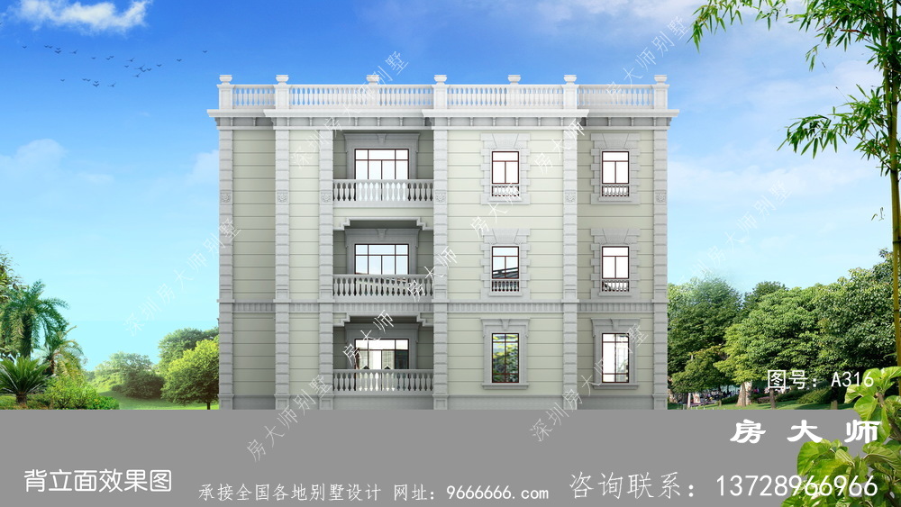 法式风格别墅外观设计效果图