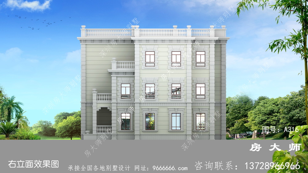 法式风格别墅外观设计效果图