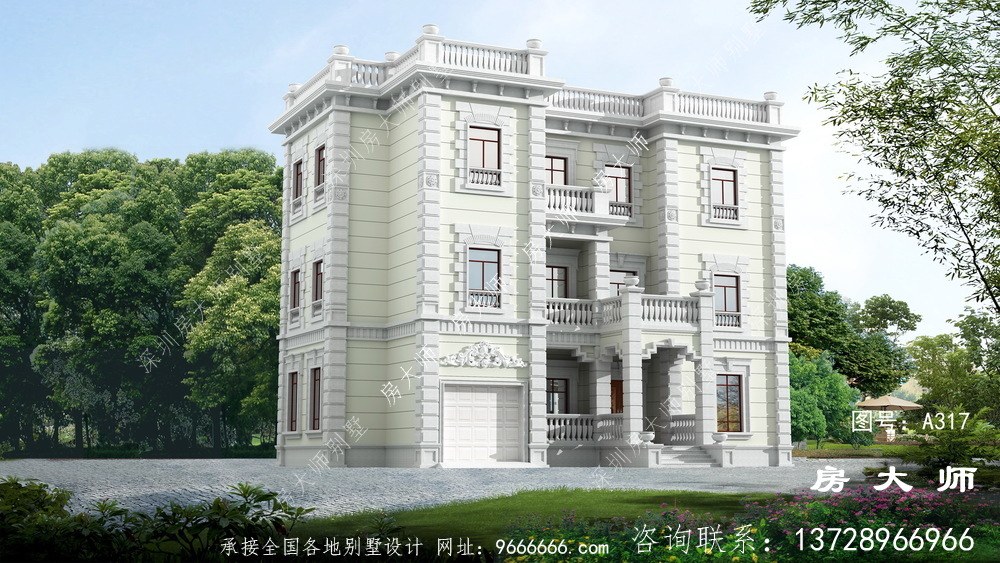 三层法式风格别墅设计效果图