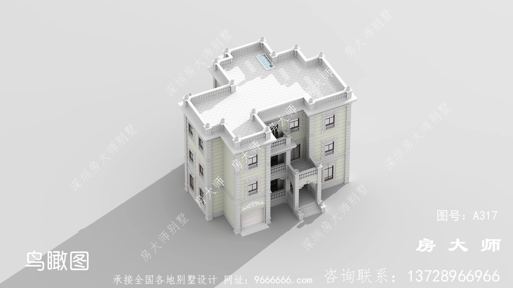三层法式风格别墅设计效果图