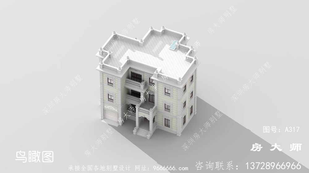 三层法式风格别墅设计效果图