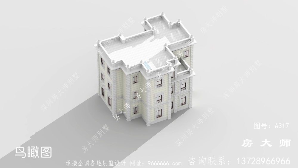 三层法式风格别墅设计效果图