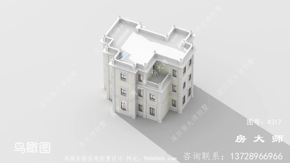 三层法式风格别墅设计效果图
