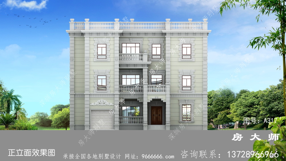 三层法式风格别墅设计效果图