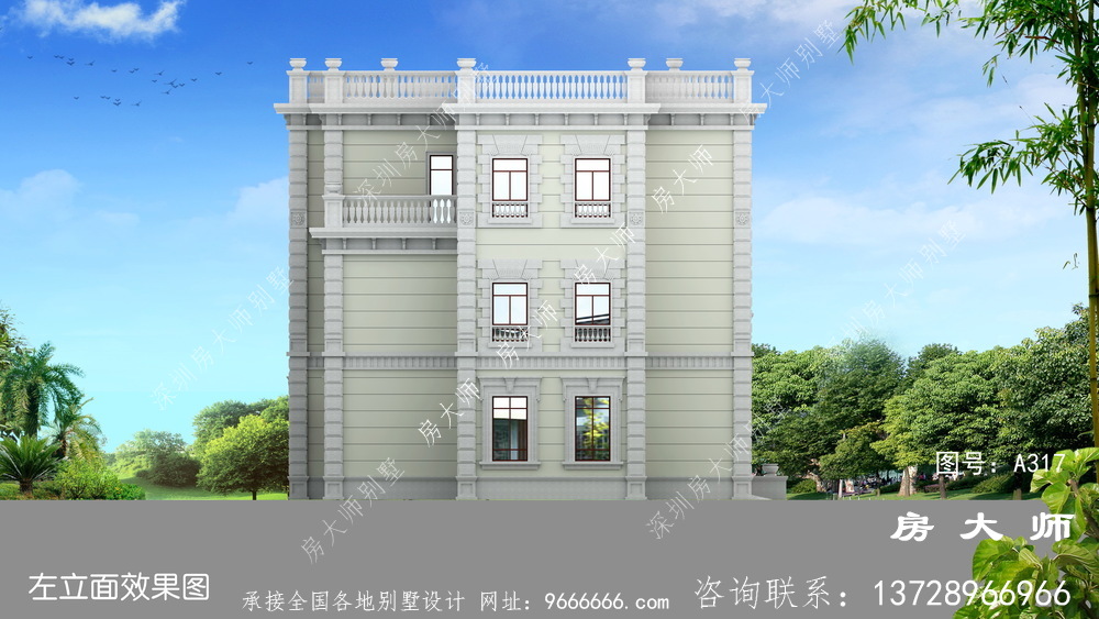 三层法式风格别墅设计效果图