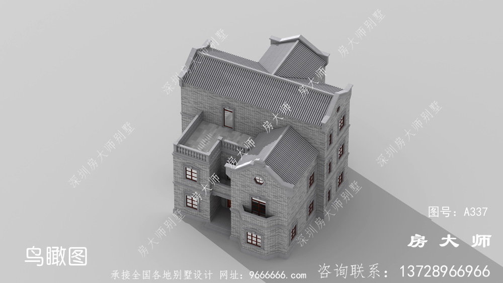经典大气新中式别墅设计效果大图