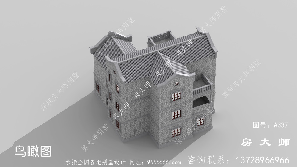 经典大气新中式别墅设计效果大图