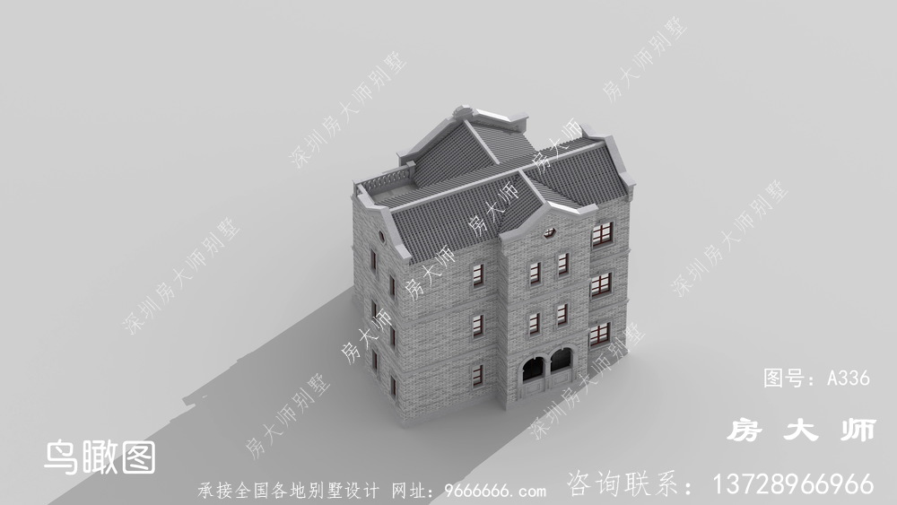奢华新中式别墅外观设计效果图