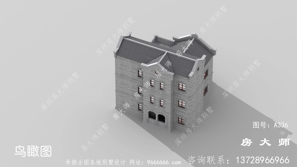 奢华新中式别墅外观设计效果图