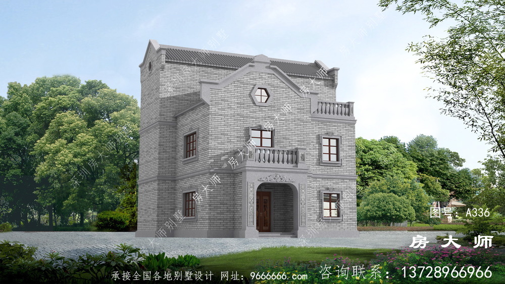 奢华新中式别墅外观设计效果图