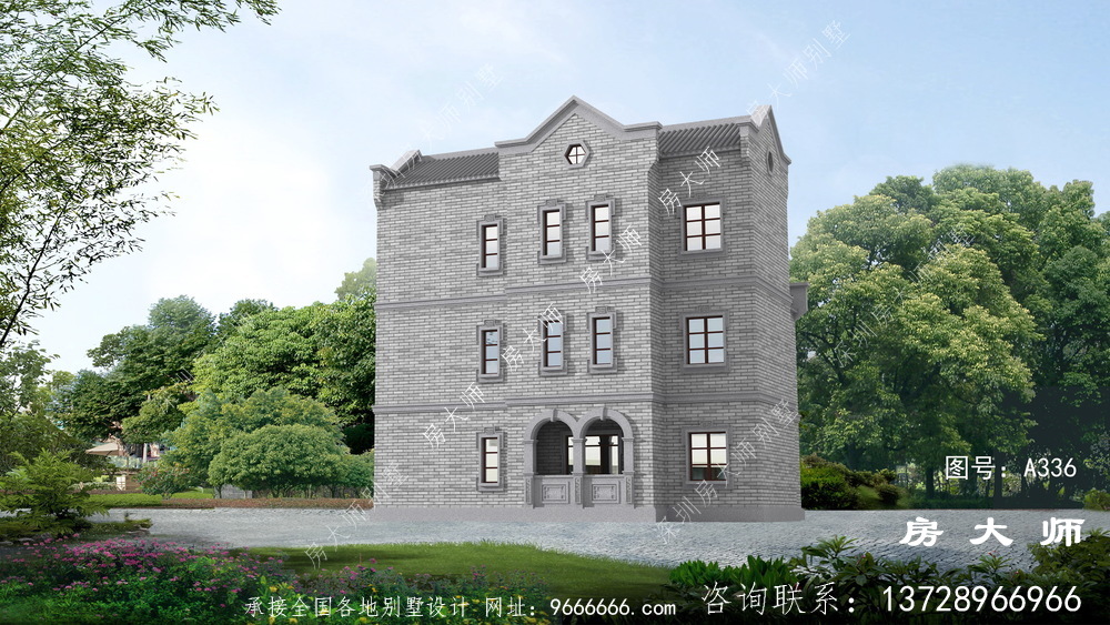 奢华新中式别墅外观设计效果图