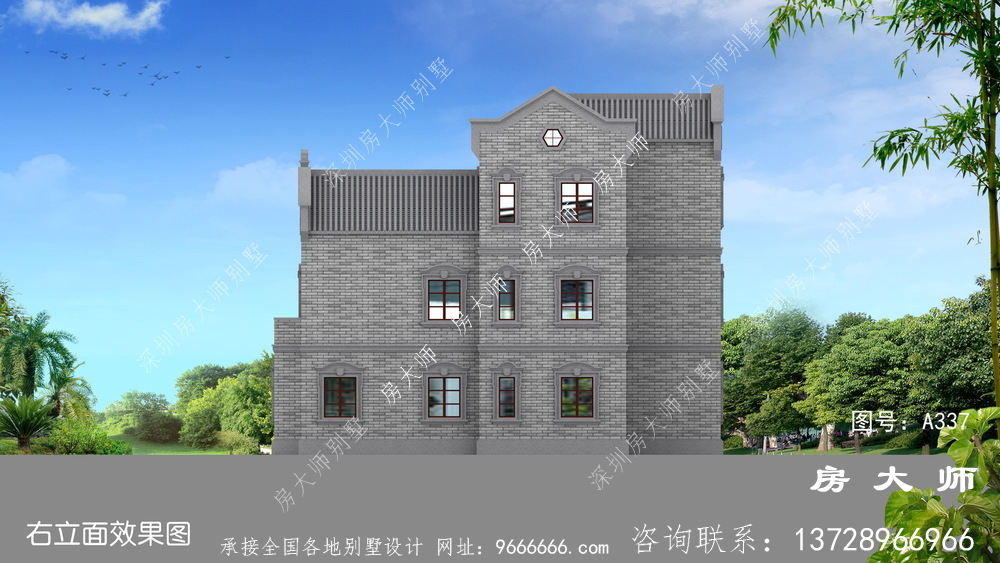 经典大气新中式别墅设计效果大图