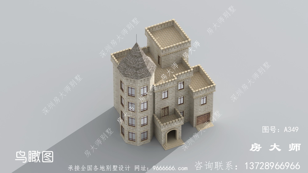 占地面积为192平方米的西式城堡别墅